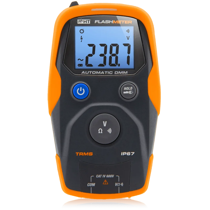 FLASHMETER ЦИФРОВИЙ МУЛЬТИМЕТР TRMS до 600 В, стійкий до пошкоджень та водостійкий, з автоматичною послідовністю вимірювань